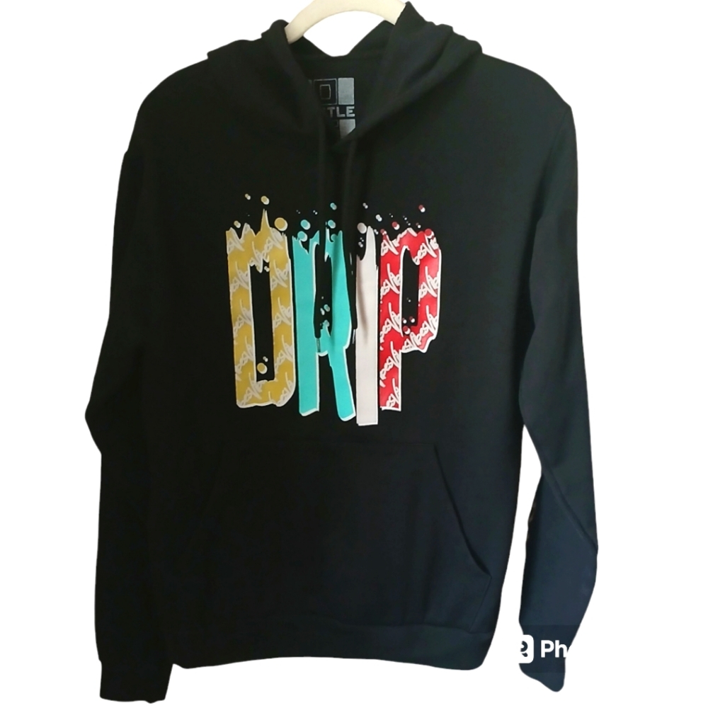 Hustle Women's Drip Logo Hooded Pull On Hoodie Size S